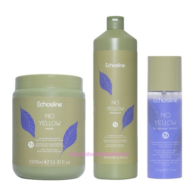 Kit Shampoing 1000 ml + Masque 1000 ml + Lotion Biphasique 150 ml - No Yellow - ECHOSLINE